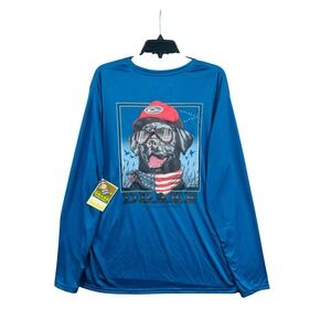 Drake Waterfowl Icon Long Sleeve Crew Americana Performance UPF 50 Shirt Men XL